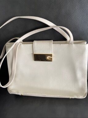 Givenchy Cream Leather Shoulder Bag with Gold Accent REHAB BAG-Project